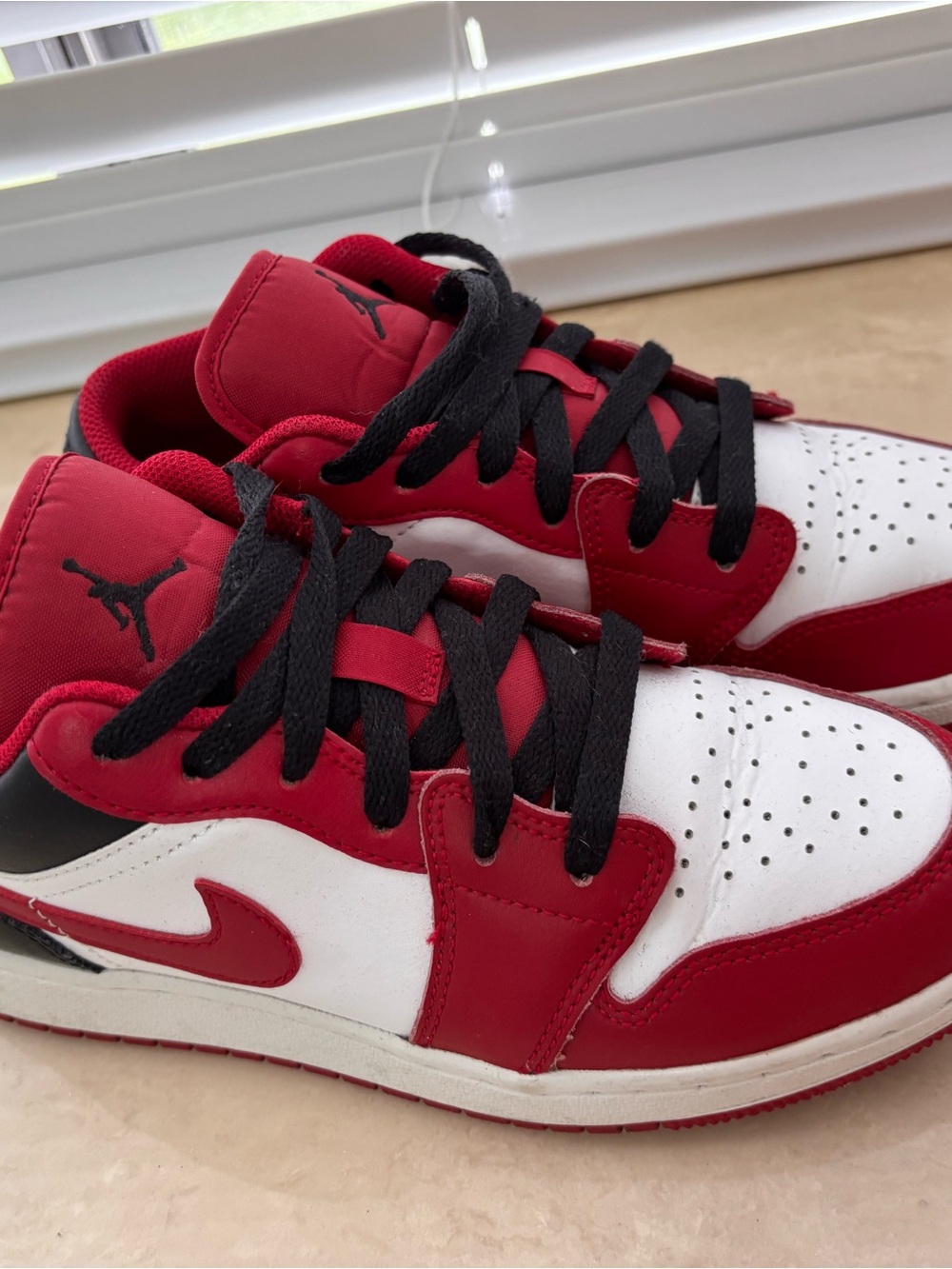 Jordan Kids Red/White/Black Low-Top Sneakers